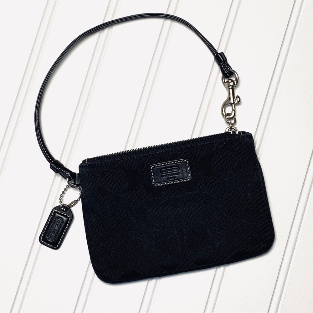 COACH | Black Monogram Wristlet-New